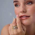 Women Interlocked RIngs Gold