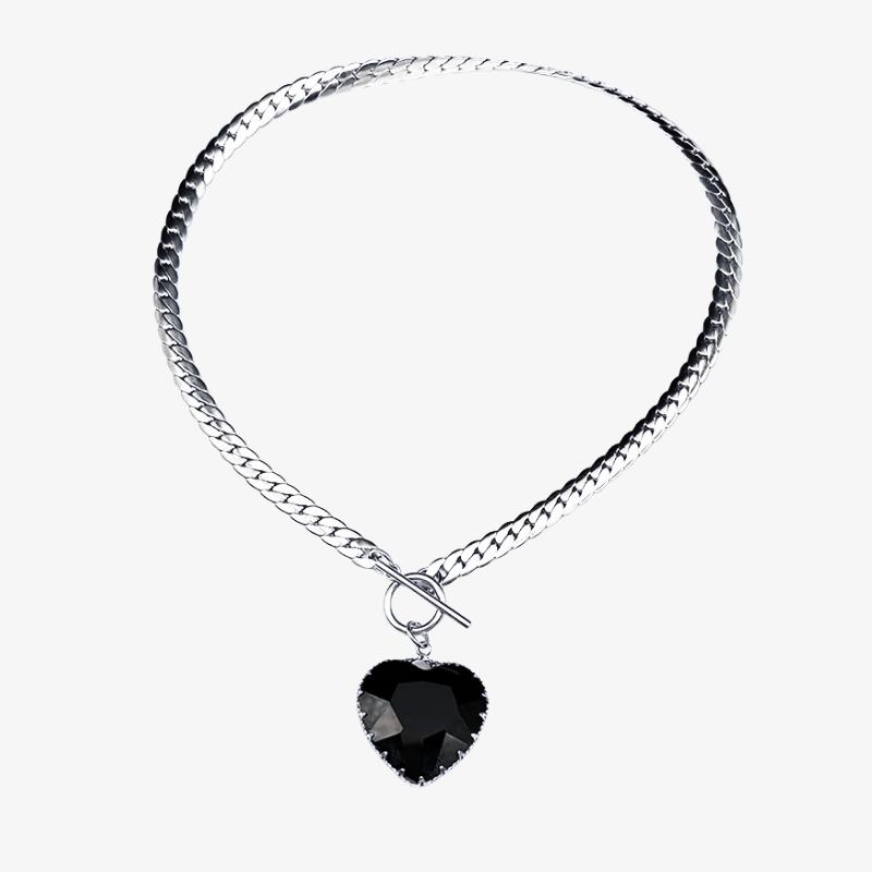 Heart Necklace Onyx